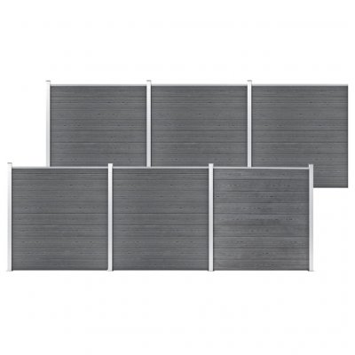 VIDAXL  cl&ocirc;ture de jardin wpc 1045x186 cm gris 3053229