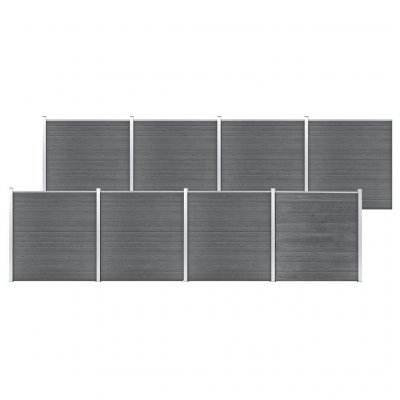 VIDAXL  cl&ocirc;ture de jardin wpc 1391x186 cm gris 3053231