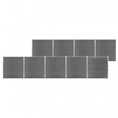 VIDAXL  cl&ocirc;ture de jardin wpc 1564x186 cm gris 3053232