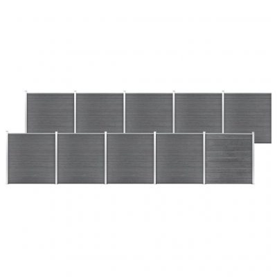 VIDAXL  cl&ocirc;ture de jardin wpc 1737x186 cm gris 3053233