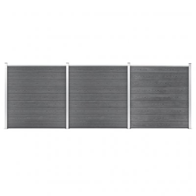 VIDAXL  cl&ocirc;ture de jardin wpc 526x186 cm gris 3053226