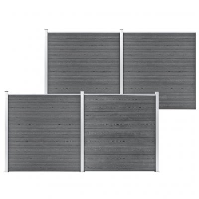 VIDAXL  cl&ocirc;ture de jardin wpc 699x186 cm gris 3053227