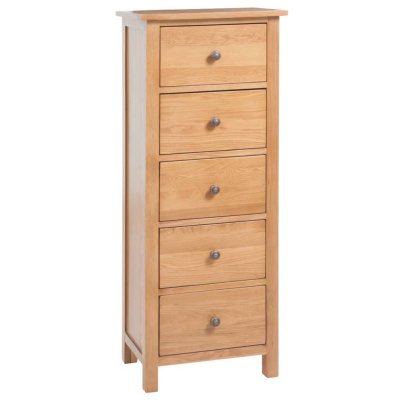 Vidaxl - Commode haute 45x32x110 cm Bois de ch&ecirc;ne massif Brun