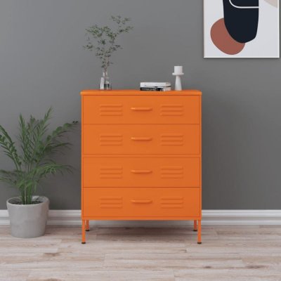 Vidaxl - Commode Orange 80x35x101,5 cm Acier Orange