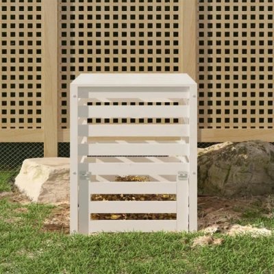 VIDAXL  - Composteur Blanc 63,5x63,5x77,5 cm Bois massif de pin Blanc