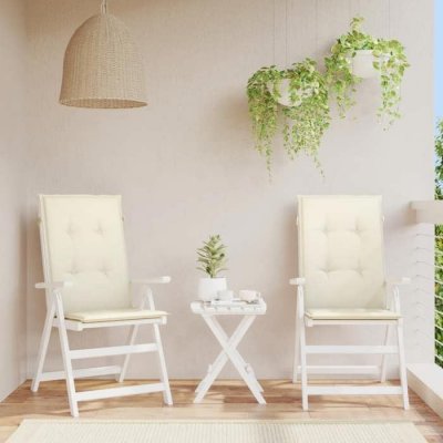 VIDAXL  - Coussin de chaise de jardin 2 pcs Cr&egrave;me 120 x 50 x 3 cm Cr&egrave;me