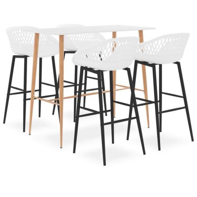 Vidaxl ensemble de bar 5 pcs blanc 3057432