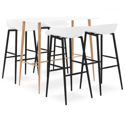 Vidaxl ensemble de bar 5 pcs blanc 3057438