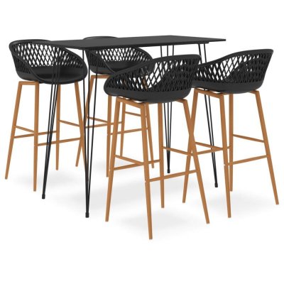 Vidaxl ensemble de bar 5 pcs noir 3057378