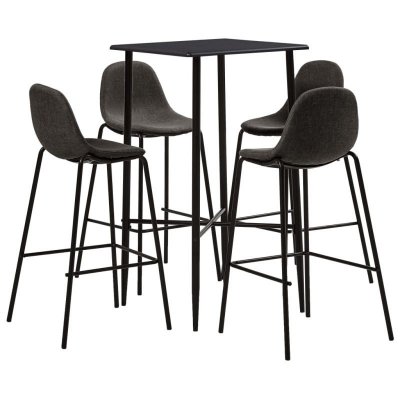 Vidaxl ensemble de bar 5 pcs tissu gris fonc&eacute; 279956
