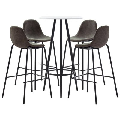 Vidaxl ensemble de bar 5 pcs tissu gris fonc&eacute; 3051134