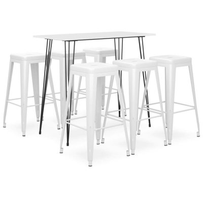 Vidaxl ensemble de bar 7 pcs blanc 3057416