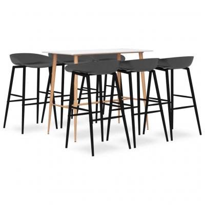 Vidaxl - Ensemble de bar 7 pcs Blanc et gris