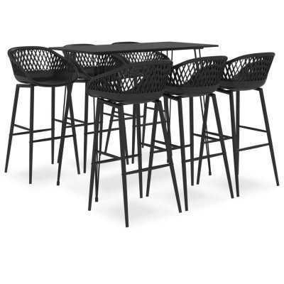 Vidaxl - Ensemble de bar 7 pcs Noir