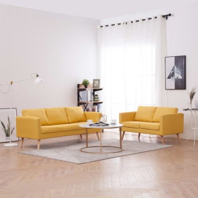 VIDAXL  - Ensemble de canap&eacute; 2 pcs Tissu Jaune Yellow