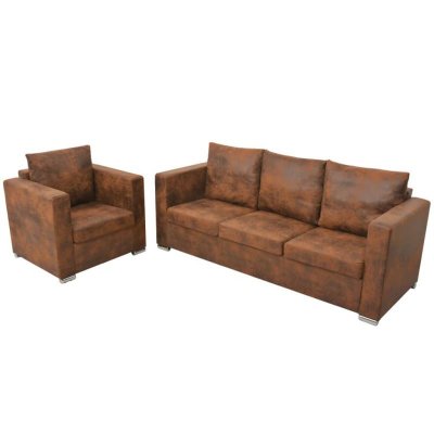 VIDAXL  - Ensemble de canap&eacute;s 2 pcs Cuir daim synth&eacute;tique n/a