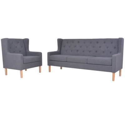 VIDAXL  ensemble de canap&eacute;s 2 pcs tissu gris 274933