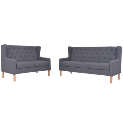 VIDAXL  ensemble de canap&eacute;s 2 pcs tissu gris 274934