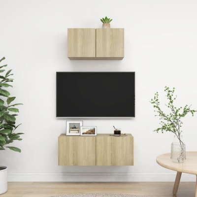  Vidaxl ensemble de meuble tv 2 pcs ch&ecirc;ne sonoma agglom&eacute;r&eacute;