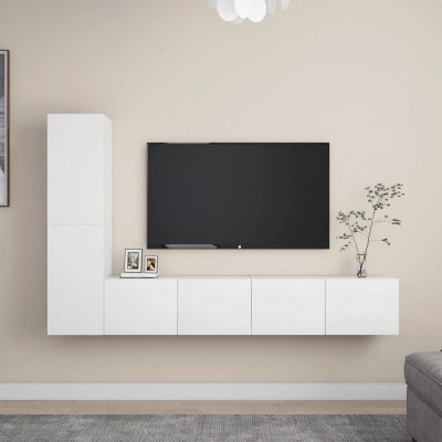 VIDAXL  - Ensemble de meuble tv 4 pcs Blanc Agglom&eacute;r&eacute;