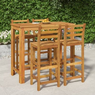Vidaxl Ensemble De Salle &Agrave; Manger De Jardin 5 Pcs Bois D'acacia Solide
