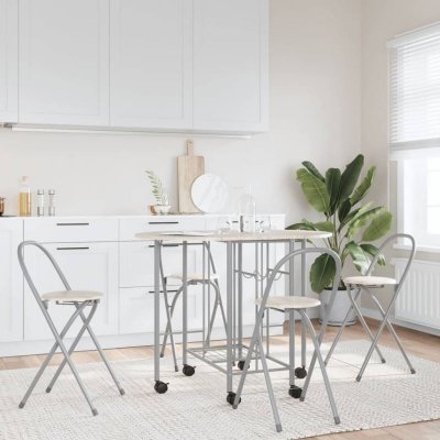 Vidaxl - Ensemble de salle &agrave; manger pliable 5 pi&egrave;ces mdf Beige