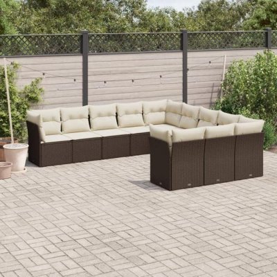 VIDAXL  Ensemble Salon de Jardin 11 pcs - Marron