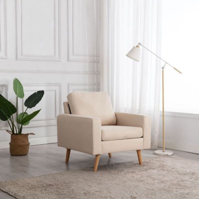 VIDAXL  fauteuil cr&egrave;me tissu 288696