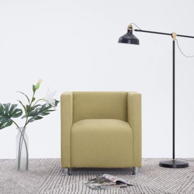 VIDAXL  fauteuil cube vert tissu 282148