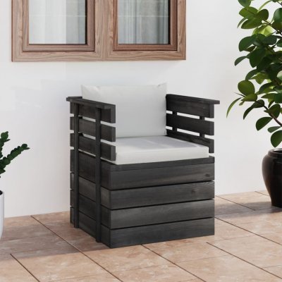 VIDAXL  fauteuil de jardin avec coussins bois de pin 3061721