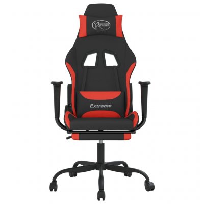 VIDAXL  Fauteuil De Jeu Pivotant Avec Repose-Pied Noir Et Rouge Tissu