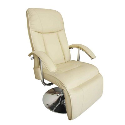 VIDAXL  fauteuil de massage &eacute;lectrique cuir artificiel cr&egrave;me 240065