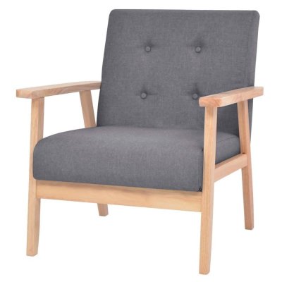 VIDAXL  - Fauteuil Gris fonc&eacute; Tissu Gris fonc&eacute;