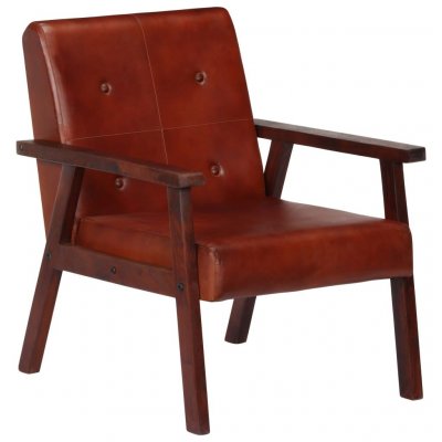 VIDAXL  fauteuil marron cuir v&eacute;ritable 247641