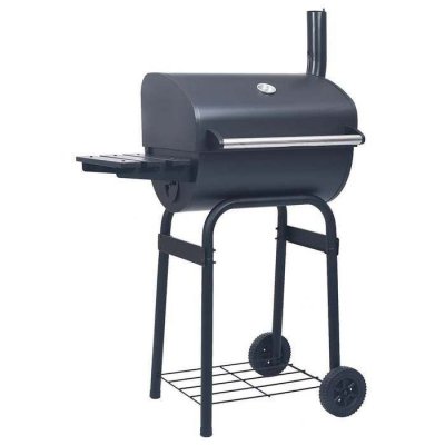VIDAXL  - Gril barbecue au charbon avec &eacute;tag&egrave;re inf&eacute;rieure Noir Noir