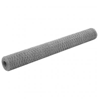 VIDAXL  grillage acier galvanis&eacute; 25 x 1,2 m hexagonal argent&eacute; 143320