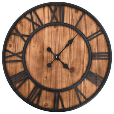 Vidaxl - Horloge murale vintage &agrave; quartz Bois et m&eacute;tal 60 cm xxl n/a
