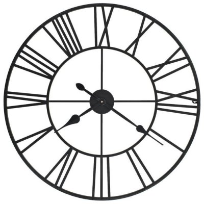 Vidaxl - Horloge murale vintage avec mouvement &agrave; quartz M&eacute;tal 80 cm xxl n/a