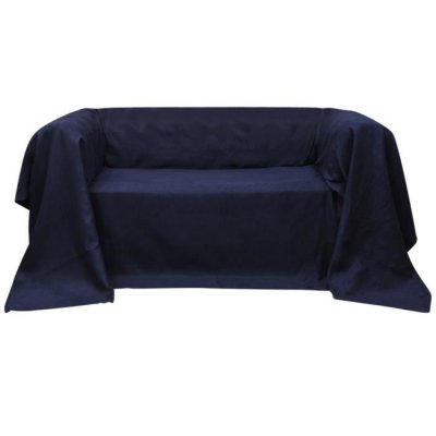 vidaXL Housse de canap&eacute; Micro-su&egrave;de Bleu marine 140x210 cm 