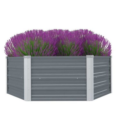 VIDAXL  - Jardini&egrave;re 129 x 129 x 46 cm cm Acier galvanis&eacute; Gris Gris