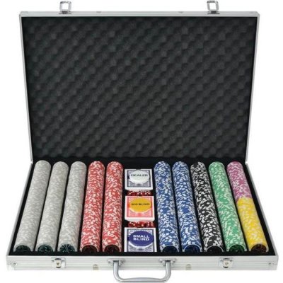 VIDAXL  jeu de poker avec 1000 jetons laser aluminium 80185