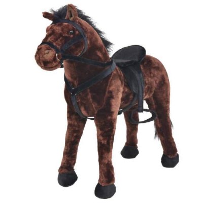 VIDAXL  jouet en peluche cheval marron et noir xxl 91327