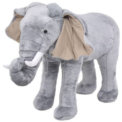 VIDAXL  jouet en peluche &eacute;l&eacute;phant gris xxl 91334