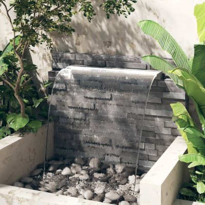  Vidaxl lame de cascade de piscine avec led acier inoxydable 110 cm