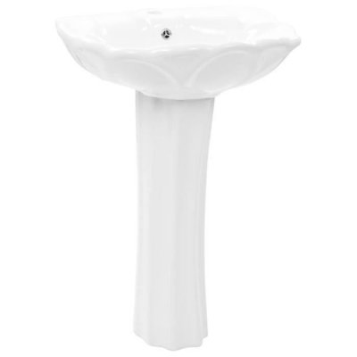 Vidaxl lavabo autoportant avec socle c&eacute;ramique blanc 580x510x200 mm 143005