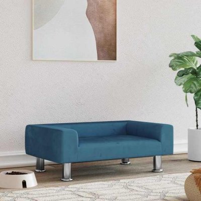 VIDAXL  Lit Pour Chien Bleu 70x45x26,5 Cm Velours