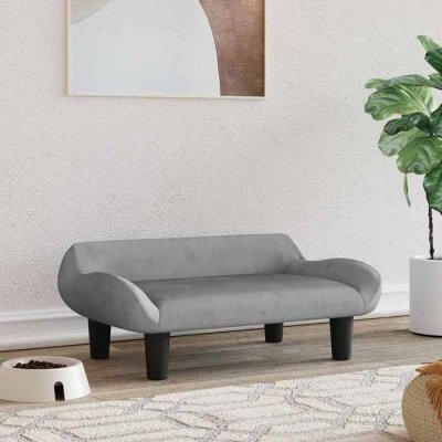 VIDAXL  Lit Pour Chien Gris Clair 70x40x24 Cm Velours
