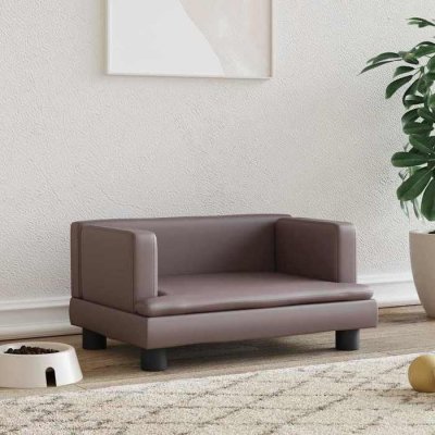 VIDAXL  Lit Pour Chien Marron 60x40x30 Cm Similicuir