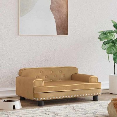 VIDAXL  Lit Pour Chien Marron 70x45x30 Cm Velours