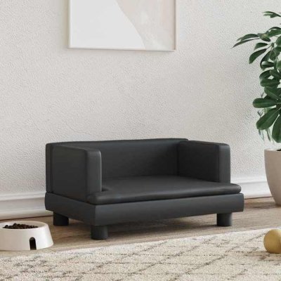 VIDAXL  Lit Pour Chien Noir 60x40x30 Cm Similicuir